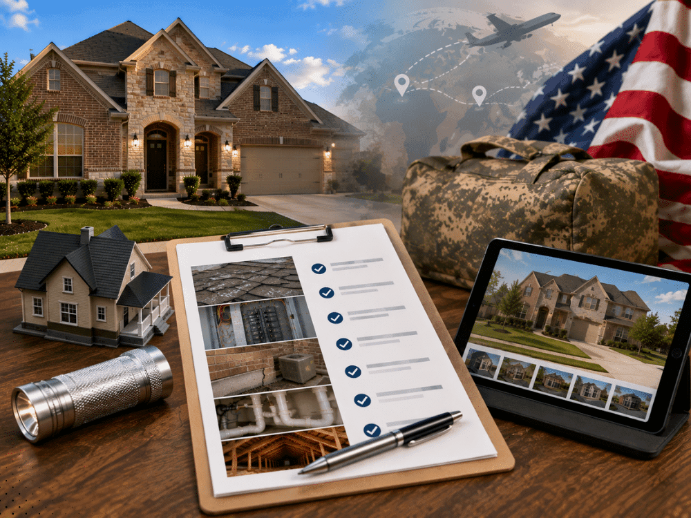 DFW home inspection overview showing Arlington property exterior, roof, HVAC, foundation, and inspection report findings